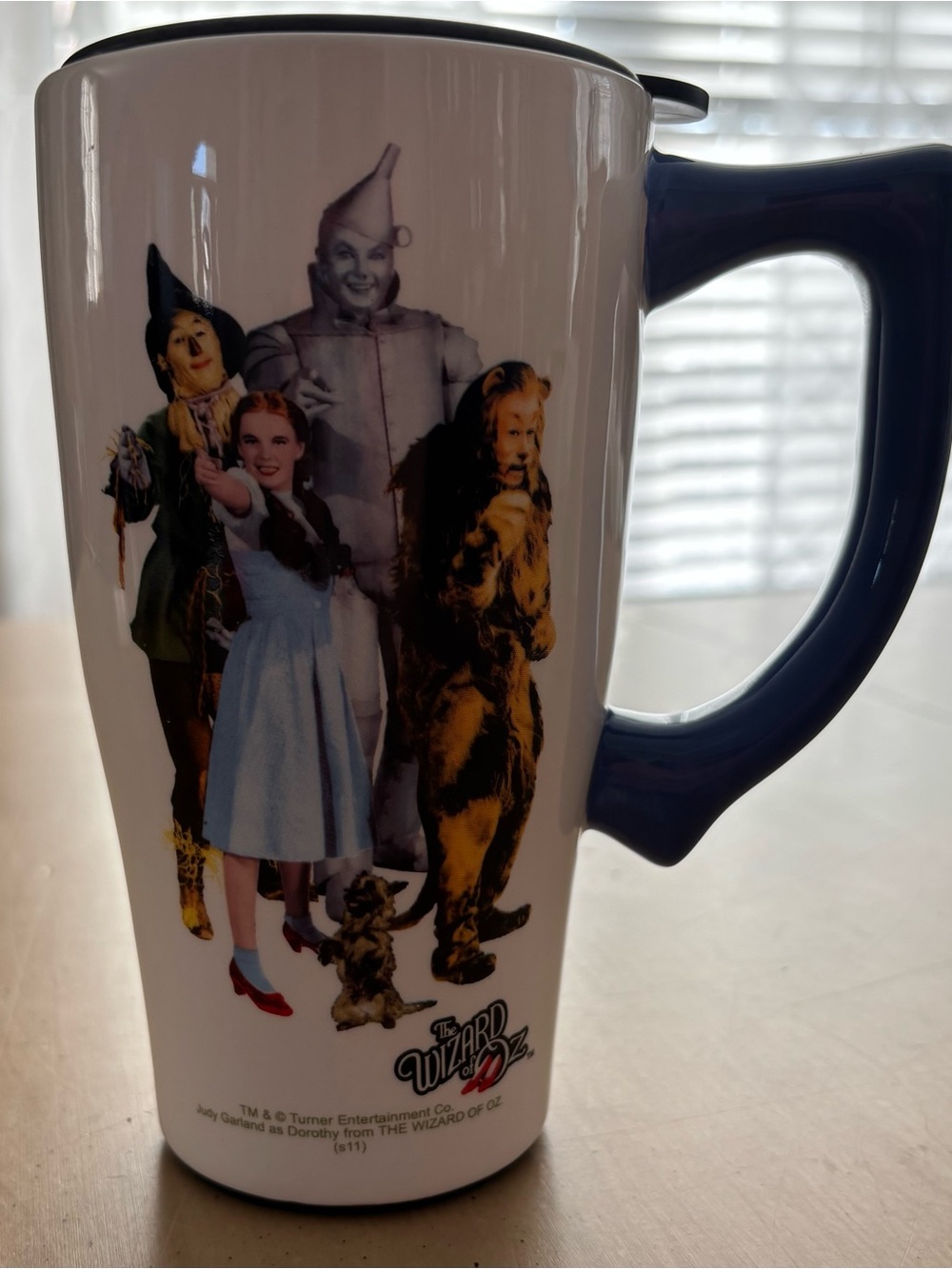 Wizard of Oz Ceramic Coffee Travel Mug W/ Lid. See Photos For Detail. Pre-owned